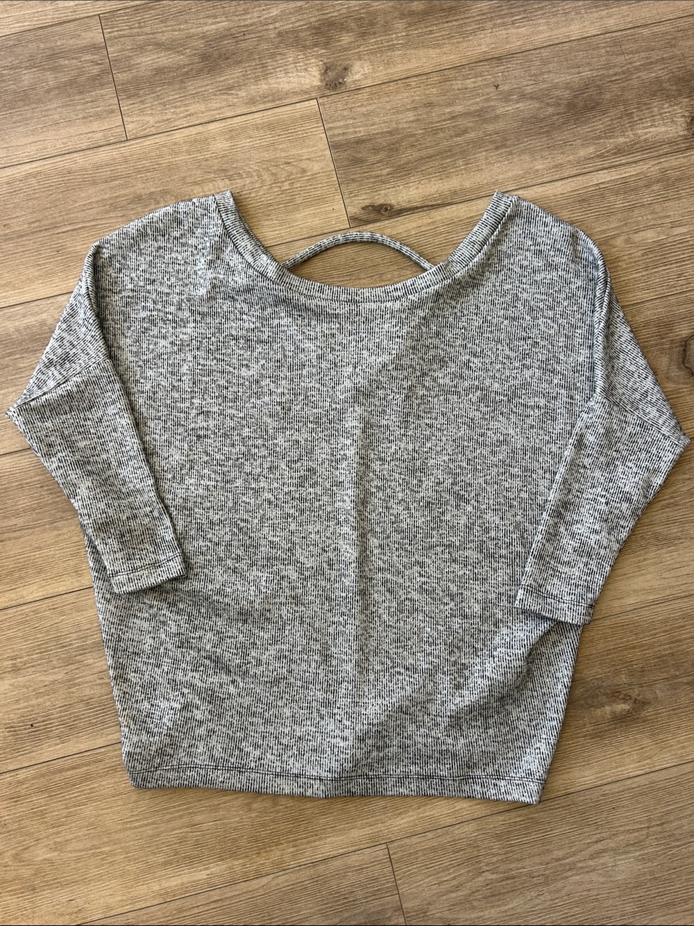 White House Black Market Black/Ecru Marled Knit Tunic